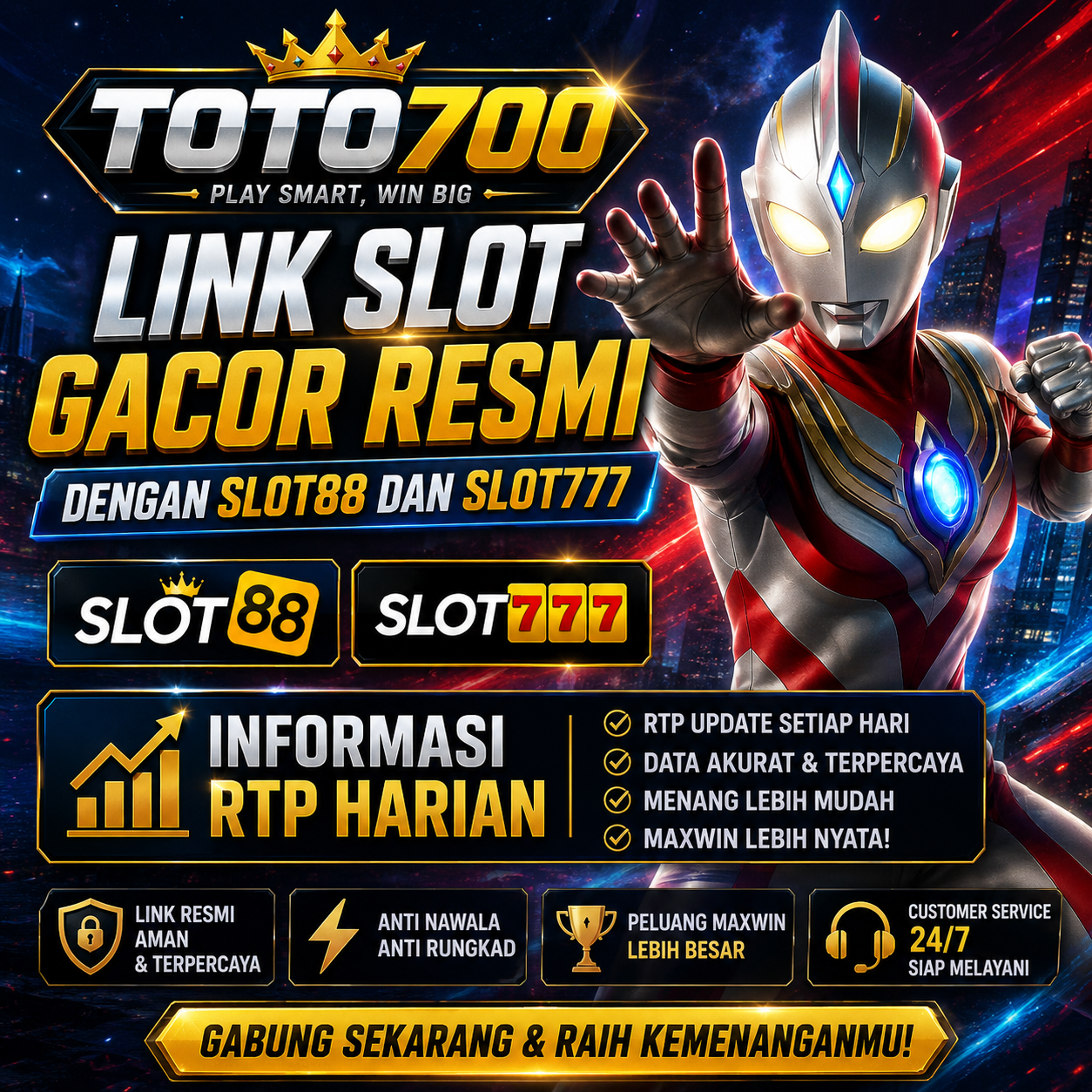 TOTO700 - Link Slot Gacor Resmi dengan Slot88 dan Slot777 Informasi RTP Harian
